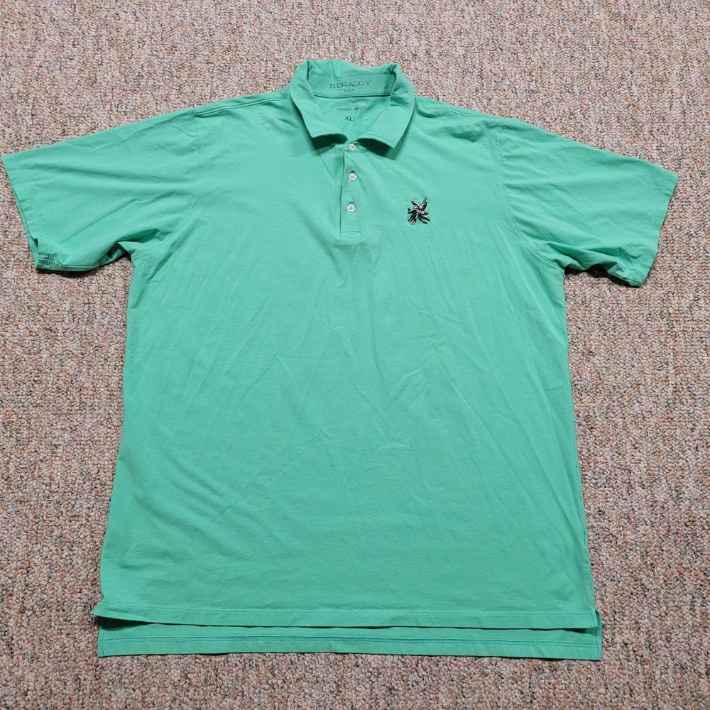 B. Draddy Polo Shirt Mens XL Green Short Sleeve Laurel Valley Golf Club Outoors